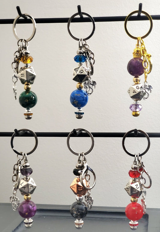 D20 Beaded Keychain