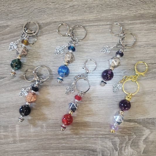 D20 Beaded Keychain