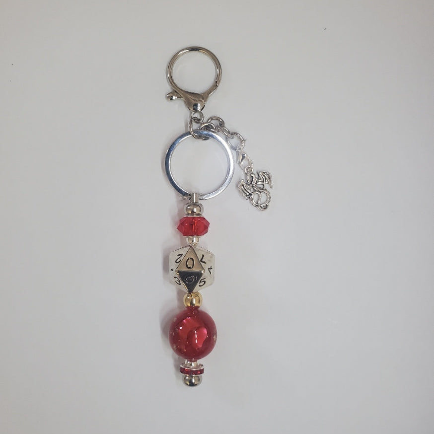 D20 Beaded Keychain