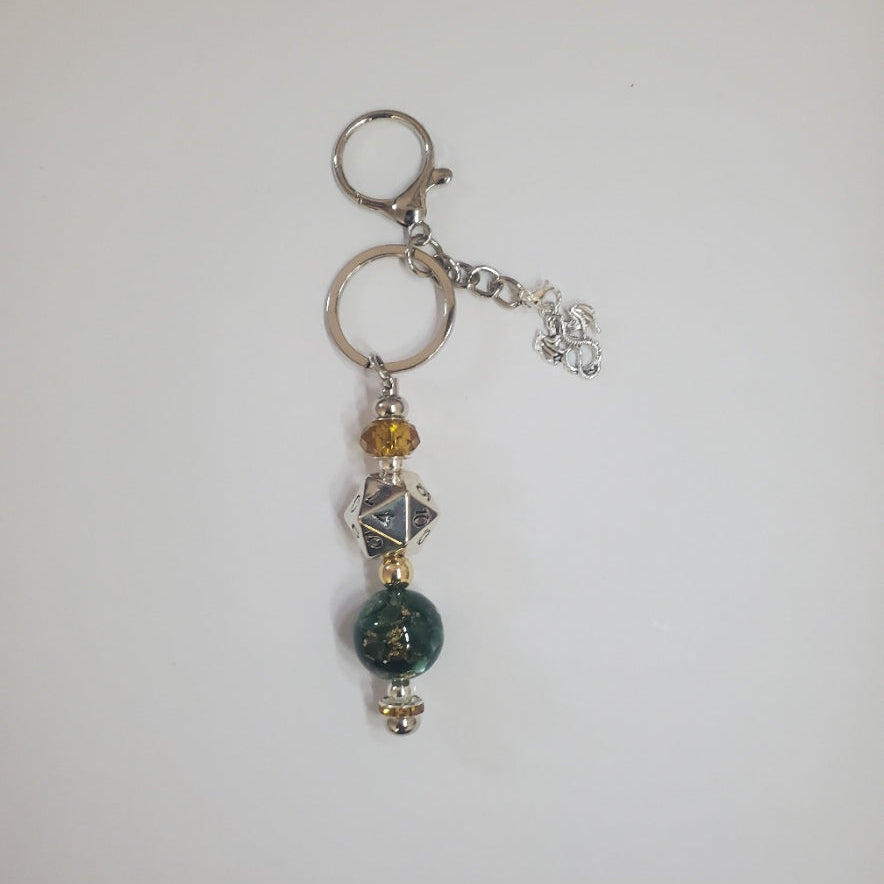 D20 Beaded Keychain