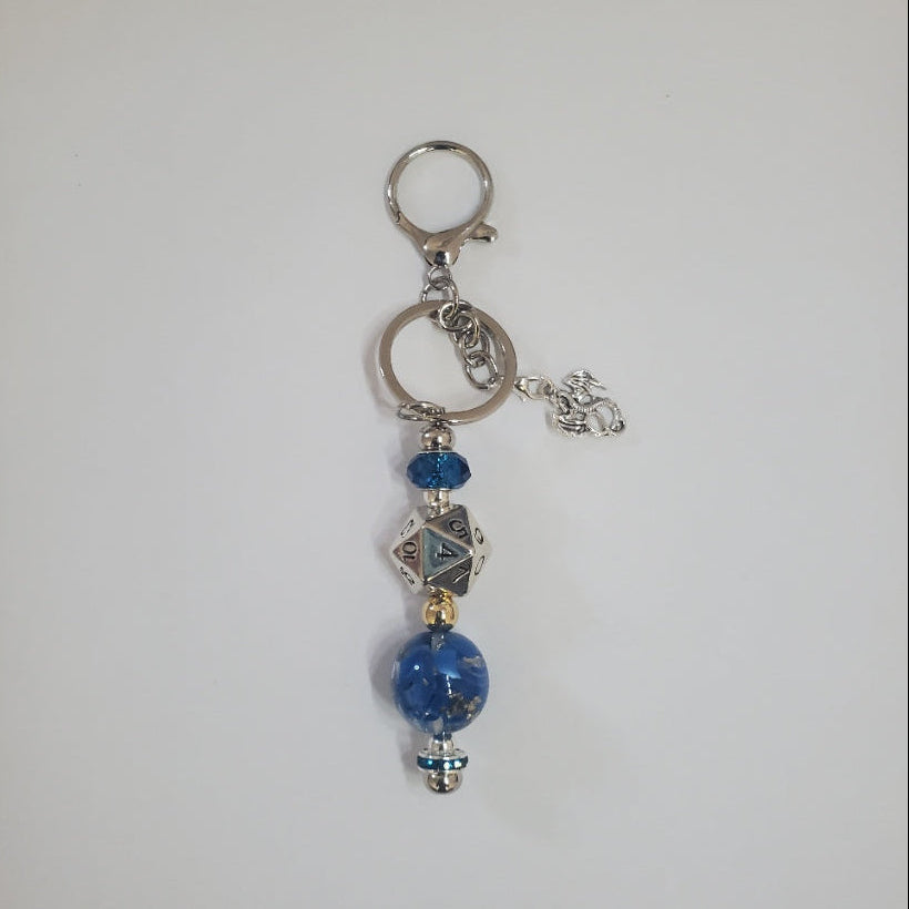 D20 Beaded Keychain