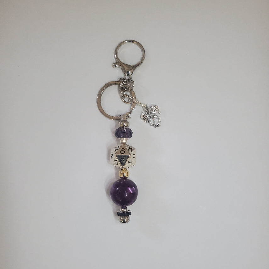 D20 Beaded Keychain