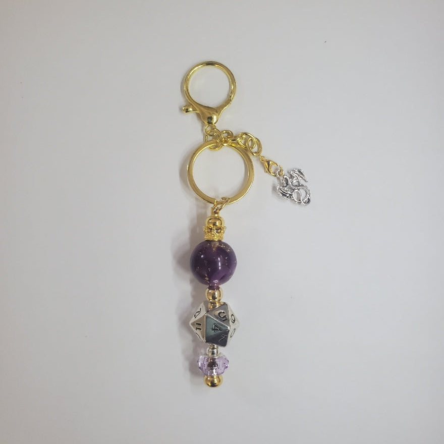 D20 Beaded Keychain