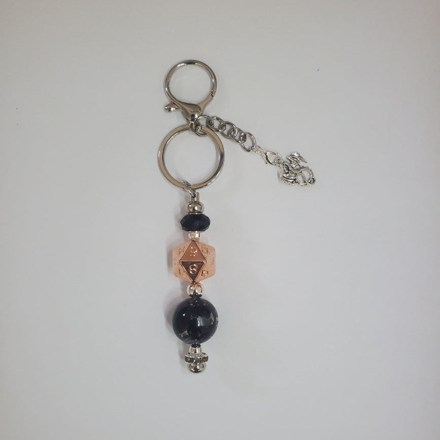 D20 Beaded Keychain