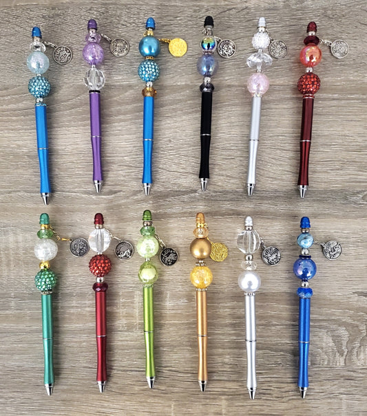 Zodiac Birthstone Beaded Pen